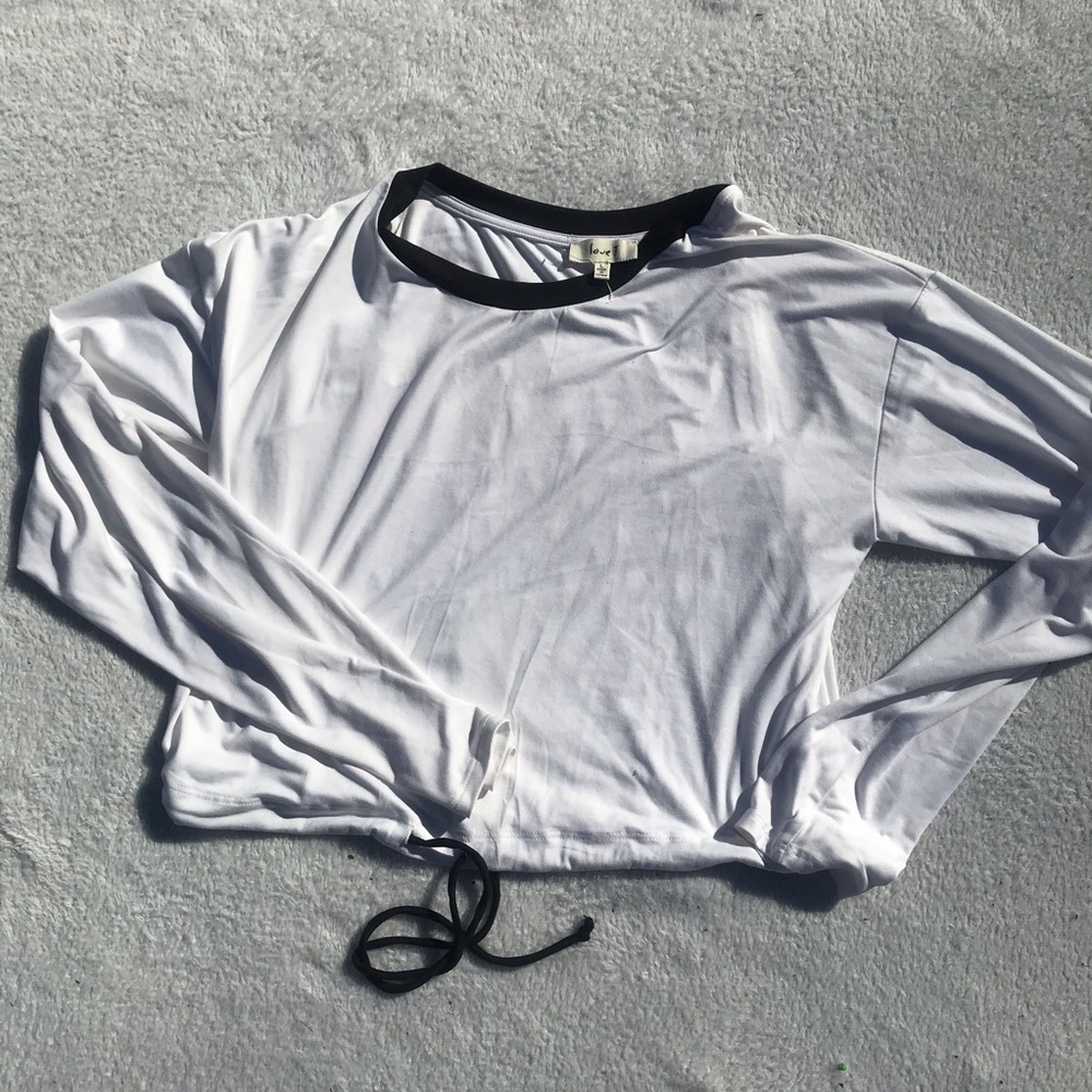 Love J White Tie-Front Crop Top